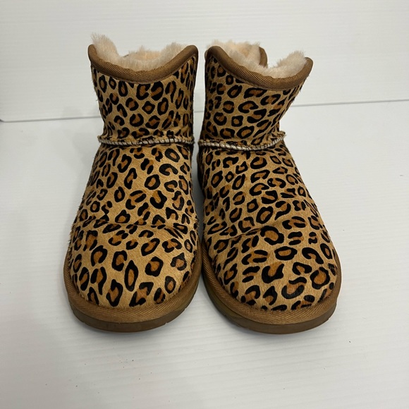 206 Collective cheetah print ankle boots 7B  M brown black and tan color - Picture 2 of 8